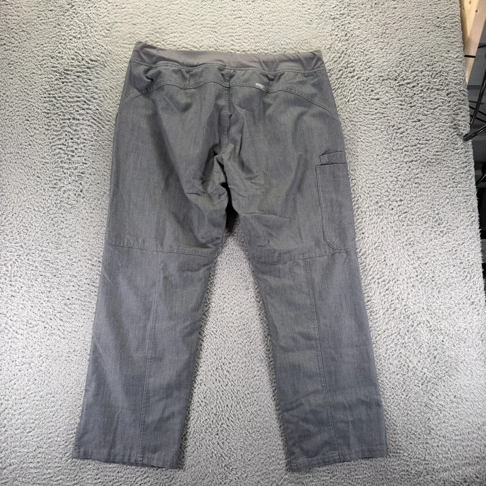 FIGS Scrub Pant Men's XL Gray Polyester Straight Leg Medical Drawstring Stretch